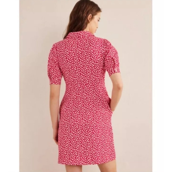 Boden Jersey Mini Dress Women's Size 10 Red White - Picture 4 of 11